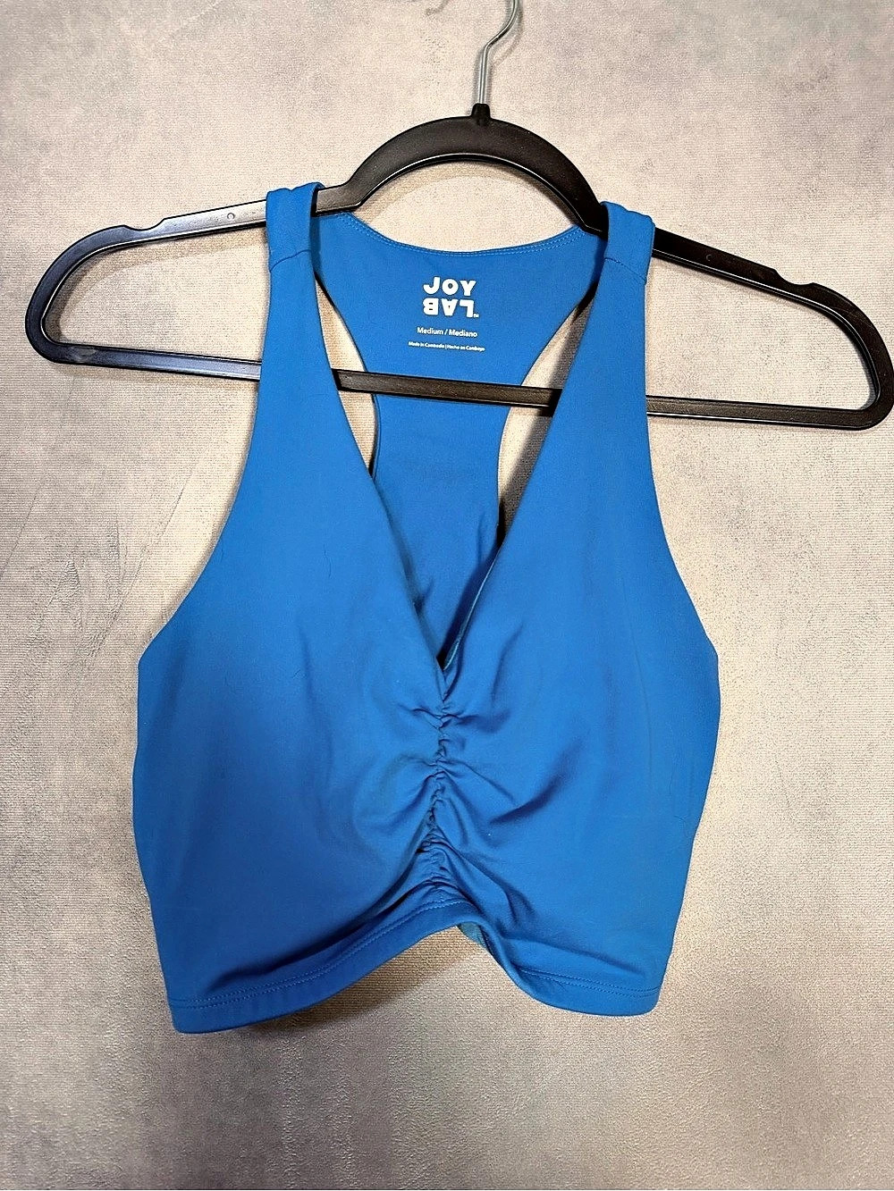 JoyLab Ruched Athletic Tank Top in Blue Size Medium Like New
